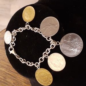 STERLING ITALIAN COIN BRACELET 925